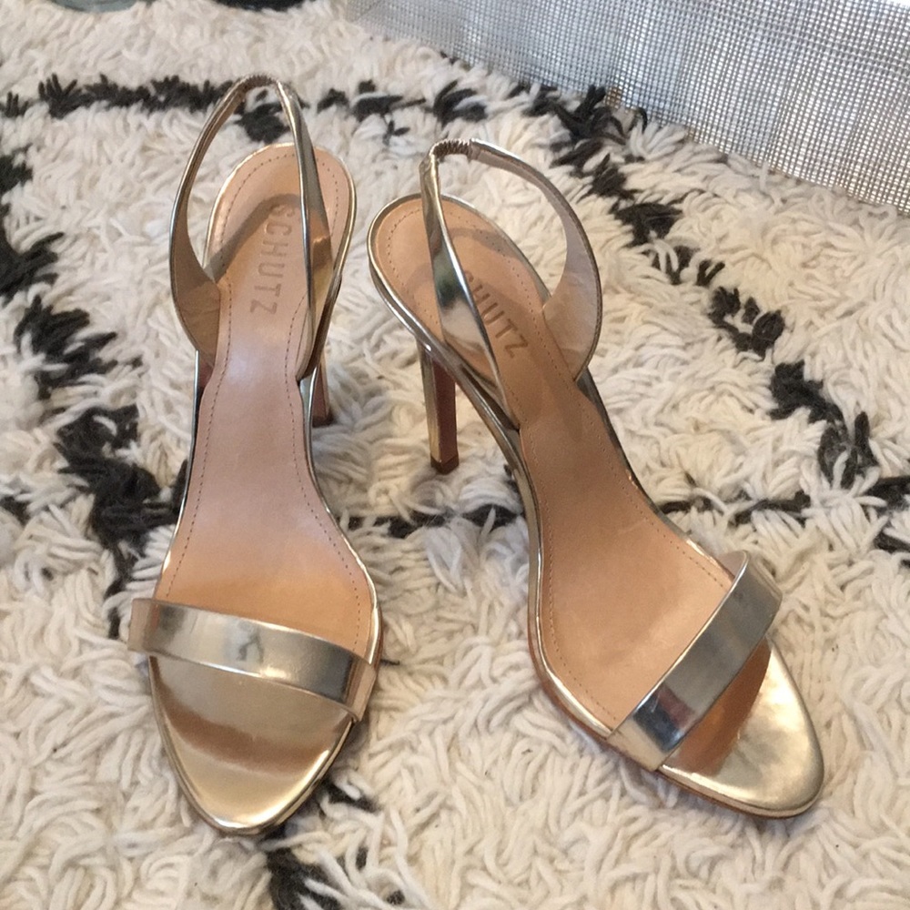 SCHUTZ Gold Luriane Sandal
